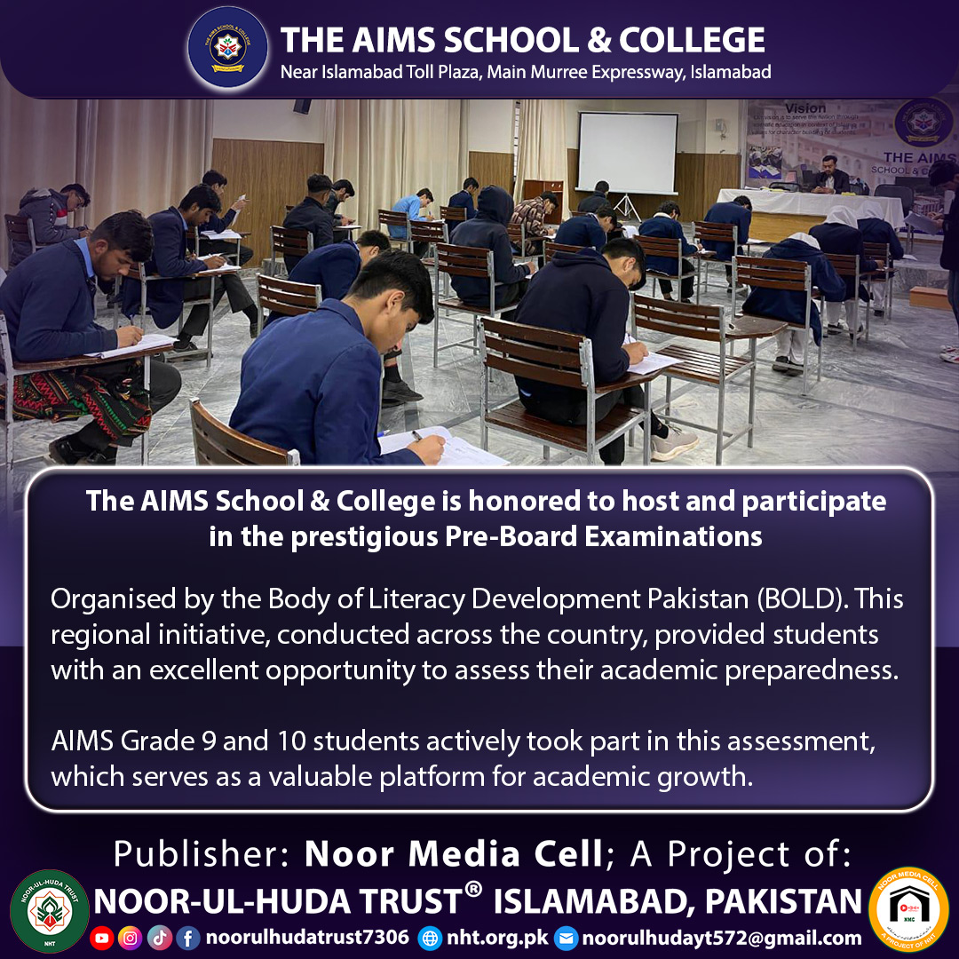 AIMS is honored to host and participate in the prestigious Pre-Board Examinations